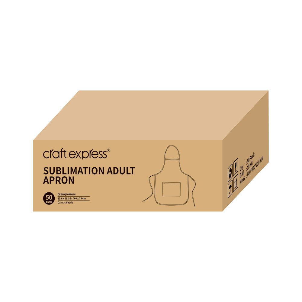 Craft Express 2 Pack White Sublimation Childrens Aprons with Pockets - Craft Express Canada